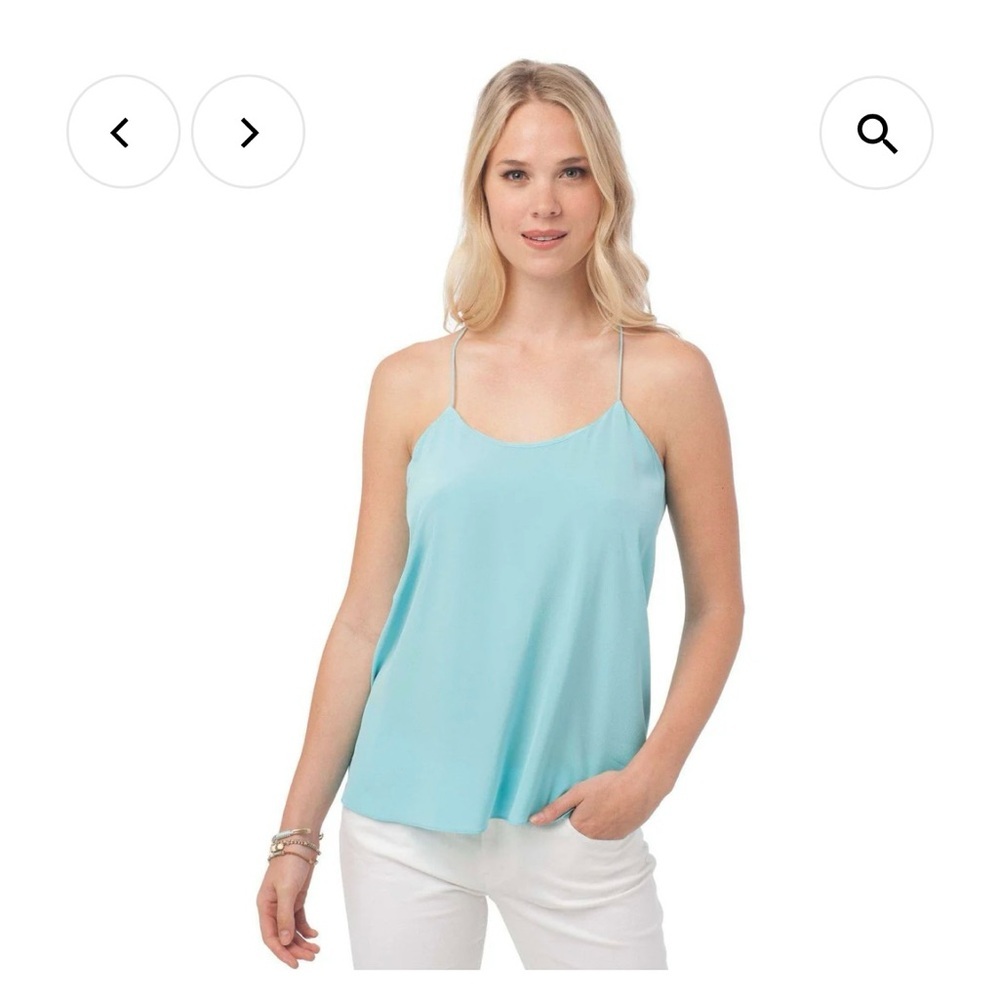 Southern Tide blue silk tank top